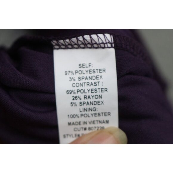 Chris Mclaughlin 3/4 Bell Sleeve Purple Dress-Size 14-Ruffles-Lined - Picture 5 of 8